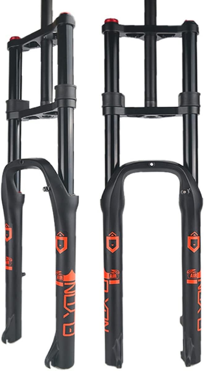 Air Suspension Forks 20/26 Inch 4.0" Tire Fat Bikes Fork Straight Double Shoulder Snow Bikes Front Fork Disc Brake HL Adjustable Rebound Bikes Fork for ATV/Beach Bike (Size : 26'')