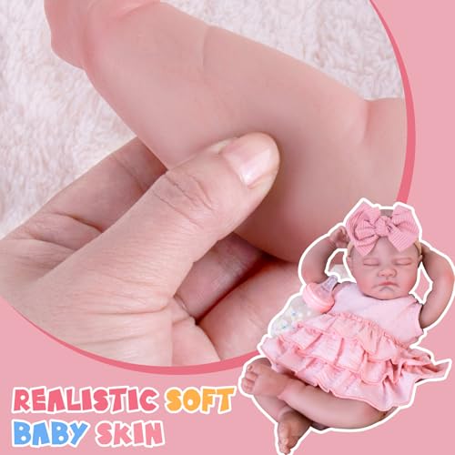 Lifelike Reborn Baby Girl Doll 20 Inch with Poseable Limbs and Feeding Kit O517460