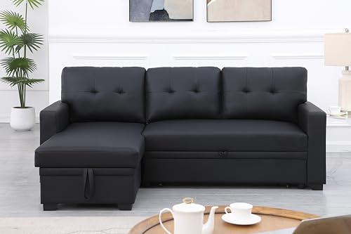 4-in-1 Convertible L Shaped Couch with Pull Out Bed and Storage Z983