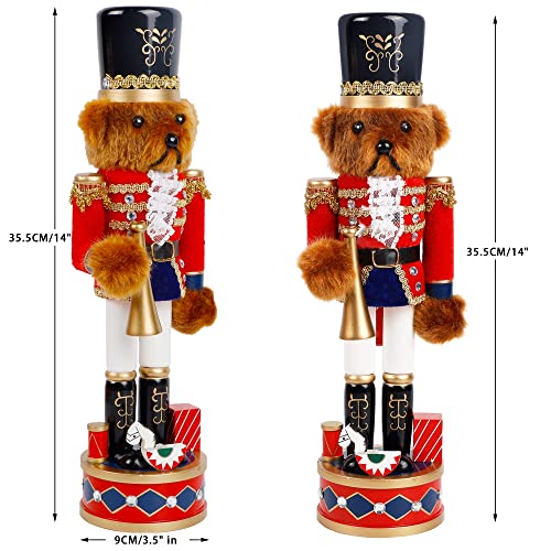 14 Inch Christmas Nutcracker Bear Drummer Ornaments, Tabletop Centerpiece Decor W663