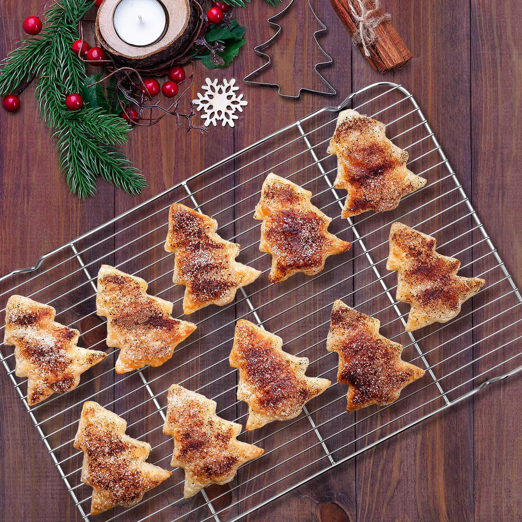 Extra Large Baking Sheet and Rack Set of 4, Stainless Steel Cookie Half Sheet Pan Rectangle B5431
