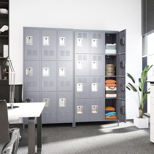 Steel Lockers for Employees, Lockable Storage Cabinet with Assembly X270