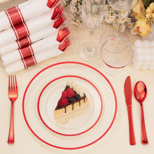 Disposable Plates and Cups Set for 50 Guests with Napkins and Cutlery V71219