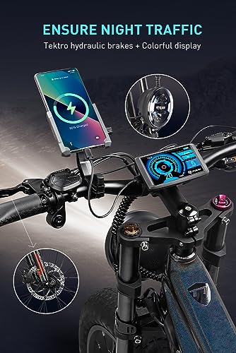Electric Bike for Adults Fat Tire 750W 20AH Removable Battery 26 Inch Full Suspension E92138