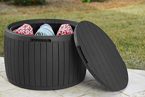 Outdoor Storage Deck Box, 37 Gallon Waterproof Patio Table Bin W1205