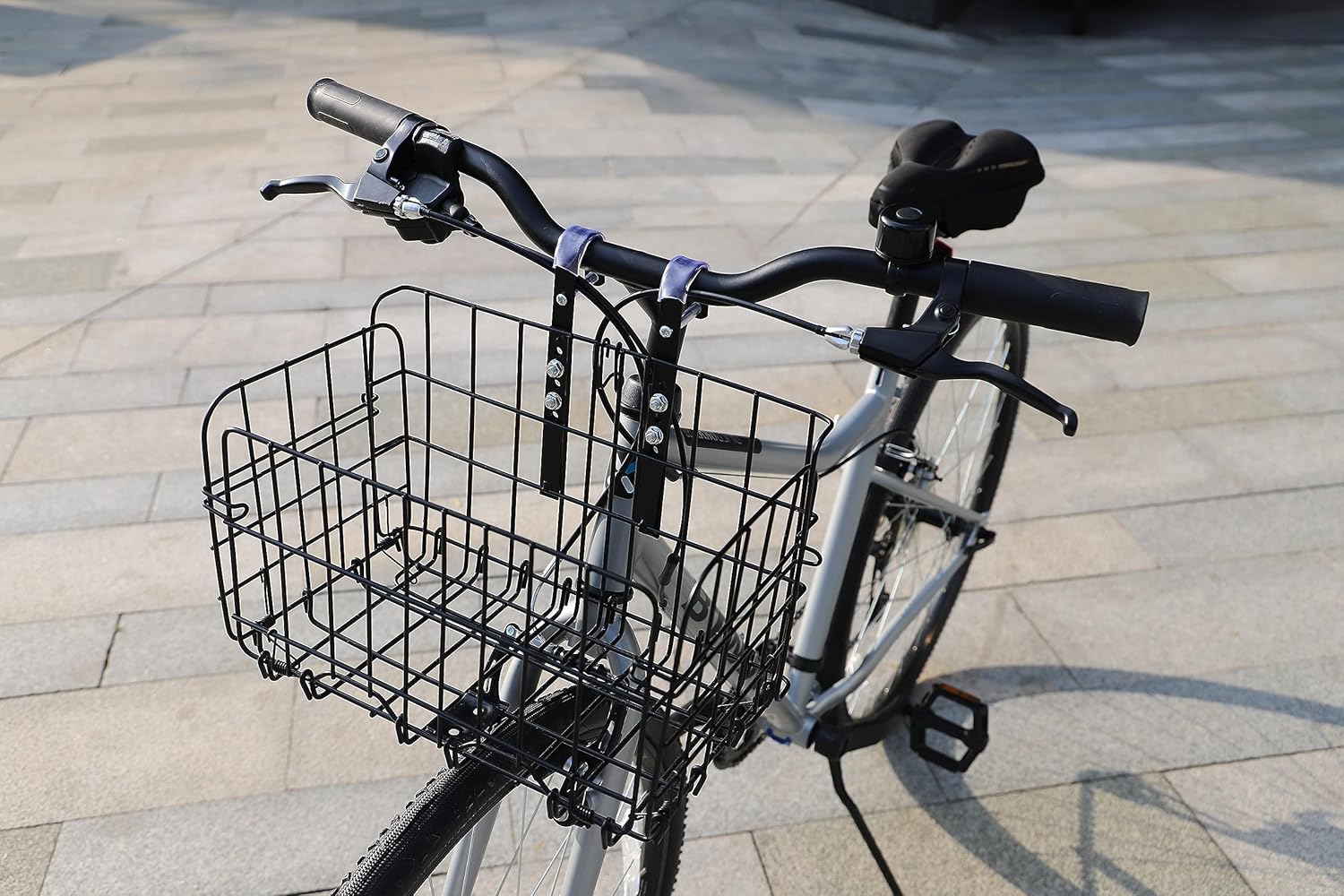Folding Front Bicycle Basket Steel Black E946