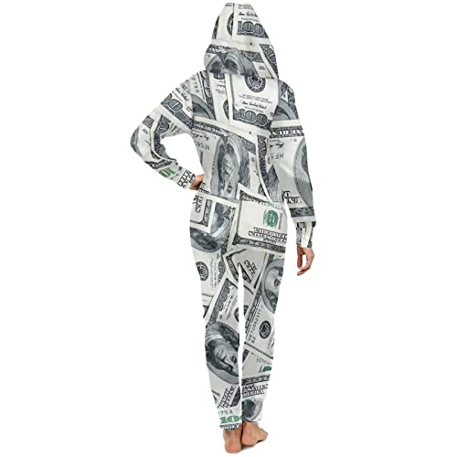 Adult Onesie Hooded One-Piece Pajama Zipper Jumpsuit for Men and Women I930