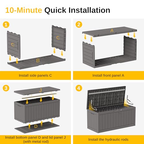 Outdoor Storage Box 31 Gallon Waterproof Resin Deck Box V3075