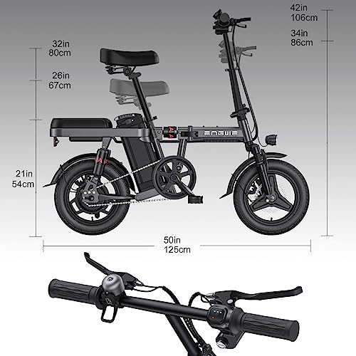 14" Folding Electric Bike for Adults, 600W Motor, 48V 10Ah Battery C383439