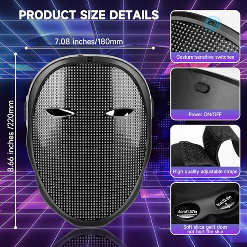LED Mask with App Control for Halloween Costume G8629