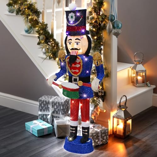 Lighted Blue Nutcracker Soldier Christmas Decoration for Indoor Outdoor D29664