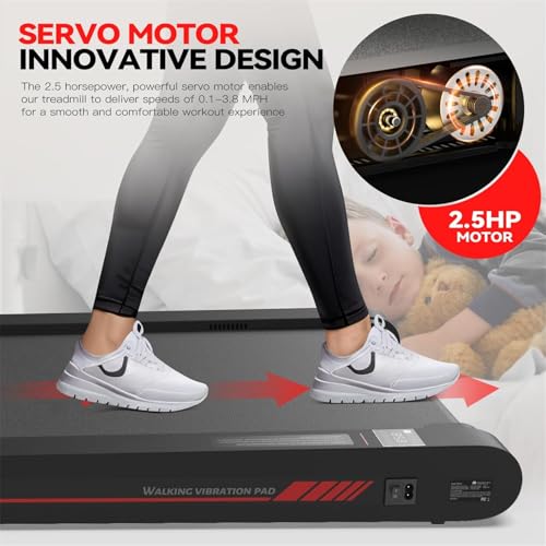 Walking Vibration Pad with APP, 3 in 1 Under Desk Treadmill, Low Noise with Remote Control K2989