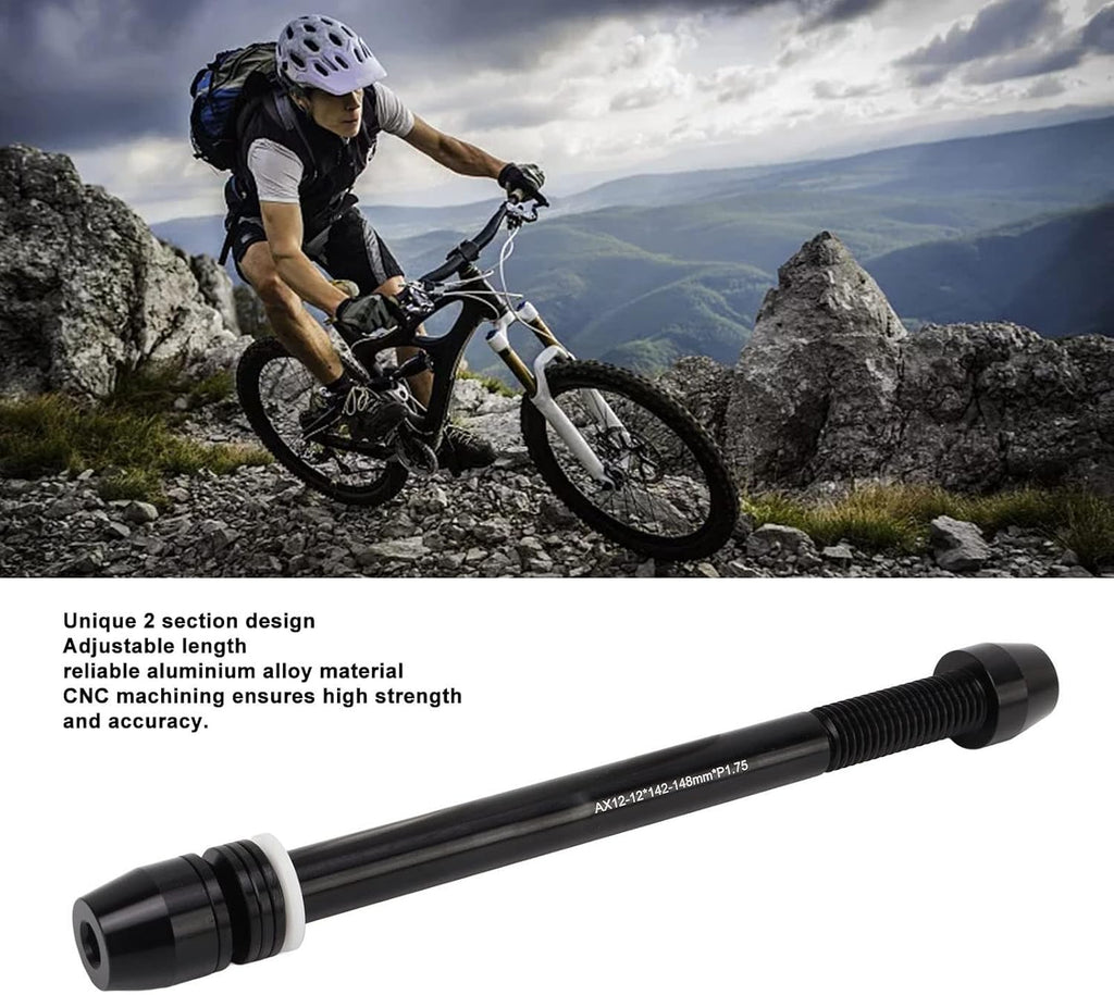 Bike Trainer Thru Axle Adapter for Rear Wheel, Adjustable Length Aluminum Alloy W9610