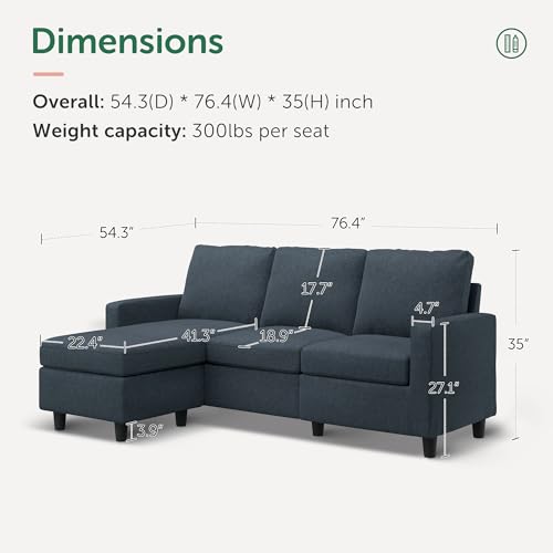 Convertible Sectional Sofa L Shaped Couch with Reversible Chaise U238492