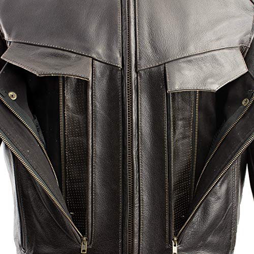 Men's Retro Distressed Brown Leather Jacket N767
