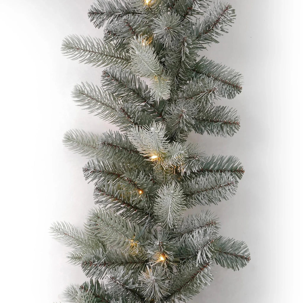 9ft Pre-Lit Garland with 50 Warm White LED Lights, Battery Operated X28230