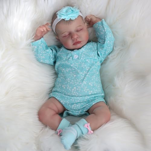 20 Inch Realistic Reborn Baby Doll in Green Outfit with Accessories B700