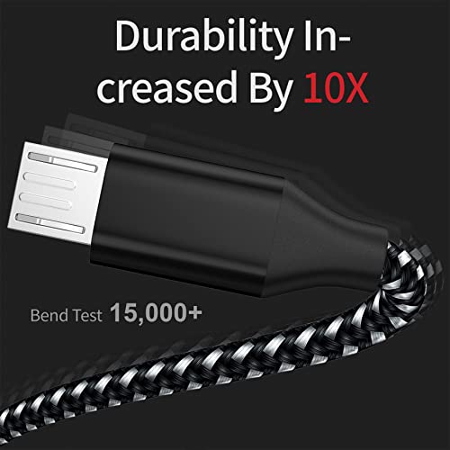 Micro USB Cable 3Pack Nylon Braided Android Charger Cord H947