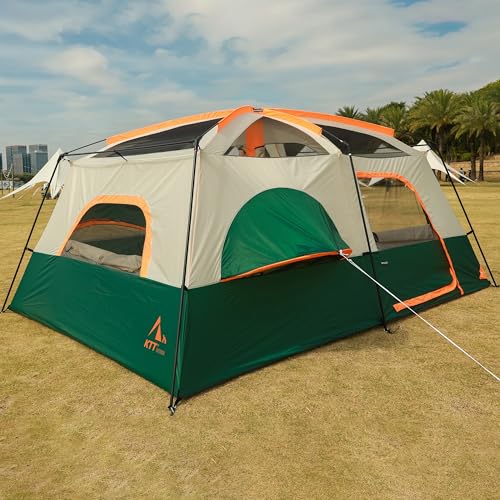 Extra Large Family Cabin Tent 2 Rooms 3 Doors 3 Windows Waterproof for Camping H460