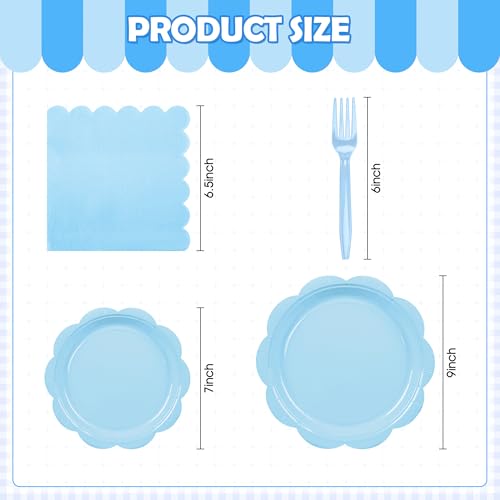 Ivory Paper Plates and Napkins Set for 50 Guests, Disposable Tableware with Utensils M509
