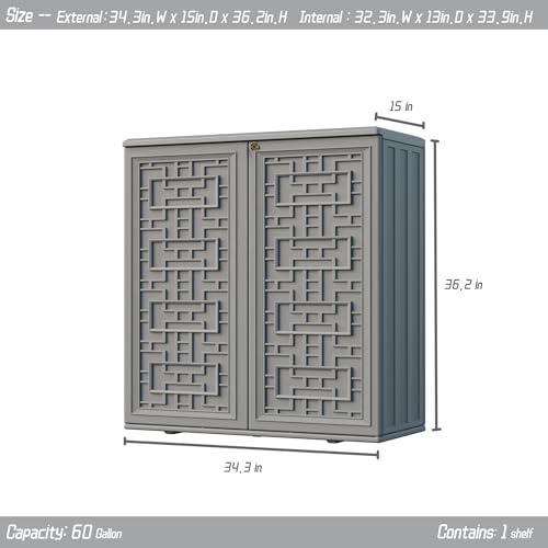 Outdoor Storage Cabinet Waterproof with Shelf for Patio and Garden U239