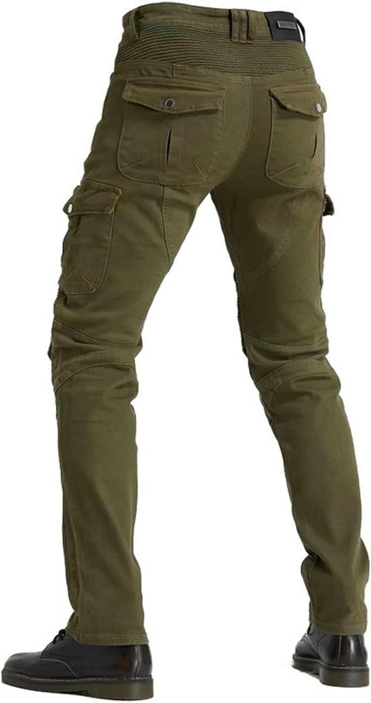 Motorcycle Pants with Removable Knee and Hip Armor A665538