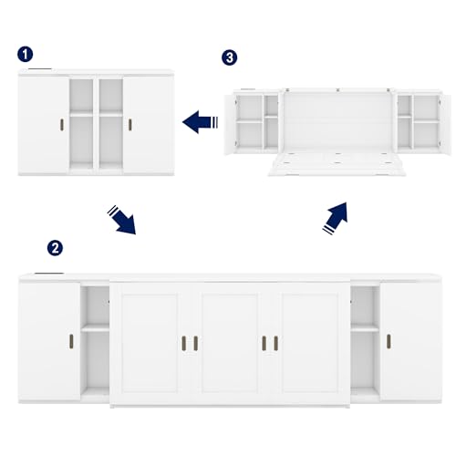 Queen Size Murphy Wall Bed with Storage and Bookcase Headboard C313
