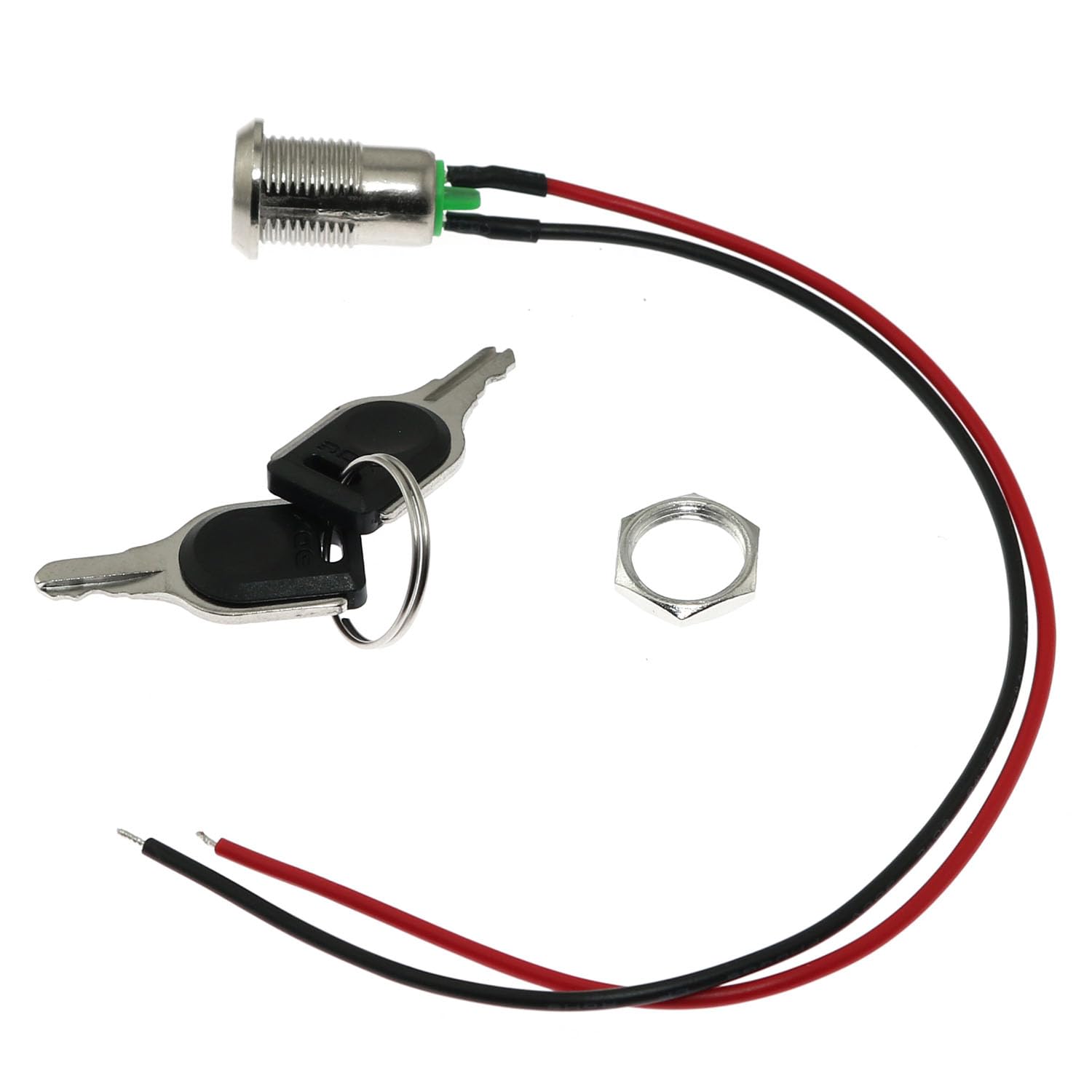 2PCS Metal Key Lock 12mm Pre Wired Rotary Switch for Electric Bicycle U759
