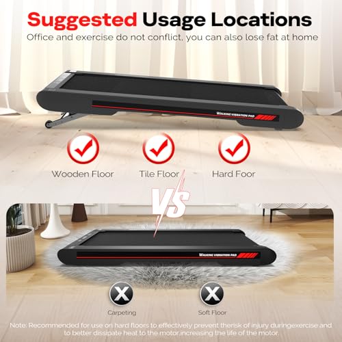 Walking Vibration Pad with APP, 3 in 1 Under Desk Treadmill, Low Noise with Remote Control K2989