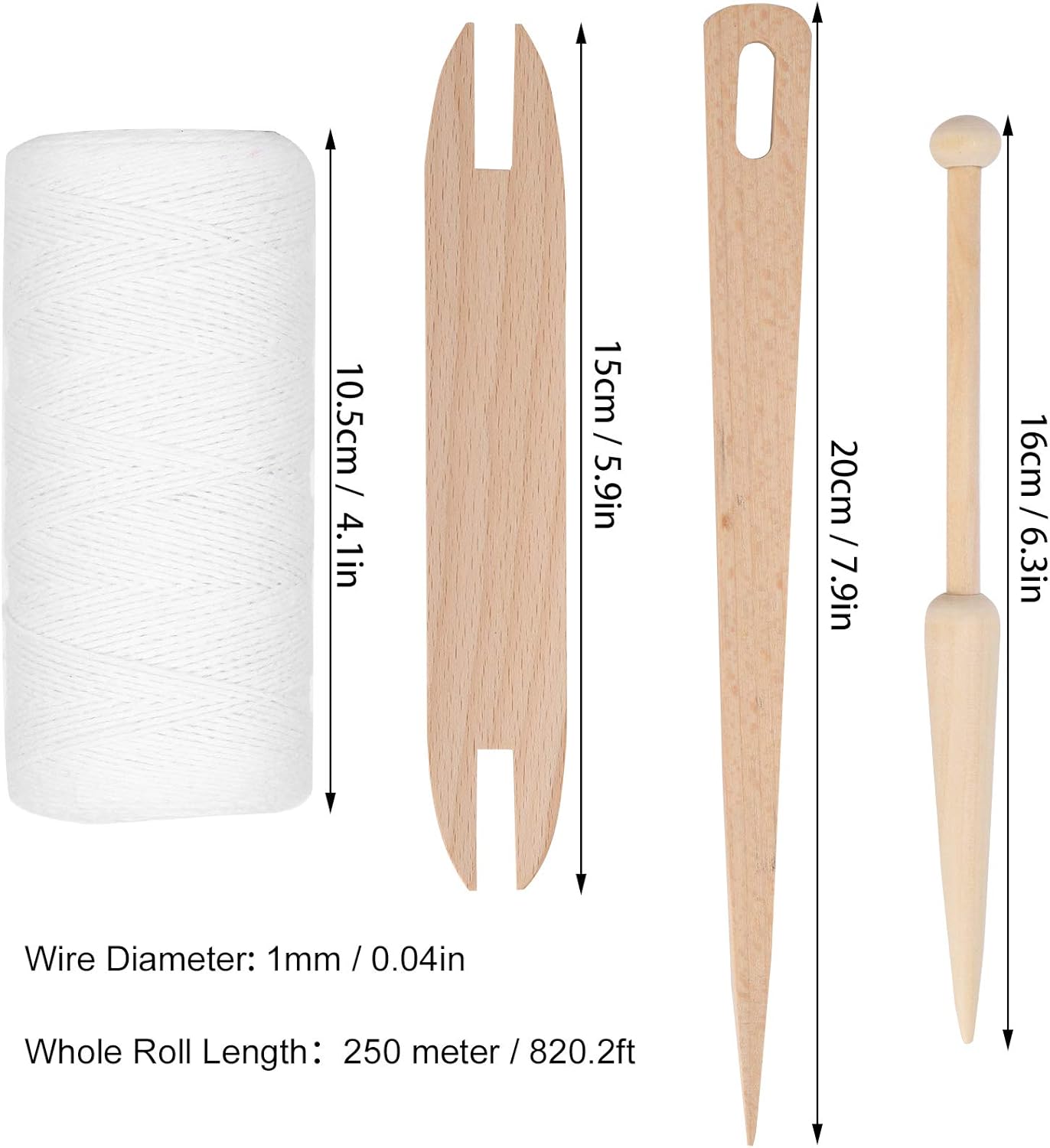 Cotton Warp Thread for Lap Loom Weaving with Wooden Shuttle V3960