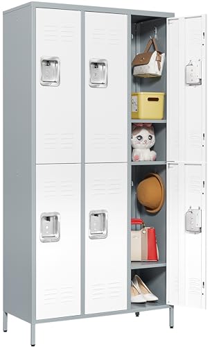 Vintage Metal Locker with Hooks, Lockable Single Door Storage M901