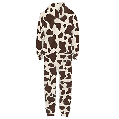 Adult Onesie Hooded One-Piece Pajama Zipper Jumpsuit for Men and Women I930