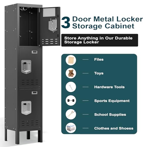 Metal Cabinet with Lockable Door for Office, Gym, School, Home A290