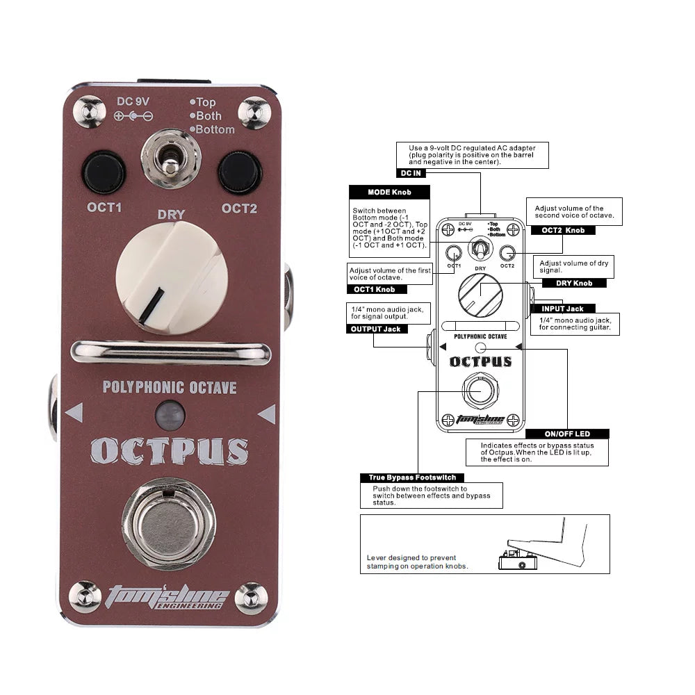Octave Electric Guitar Effect Pedal with True Bypass P469162