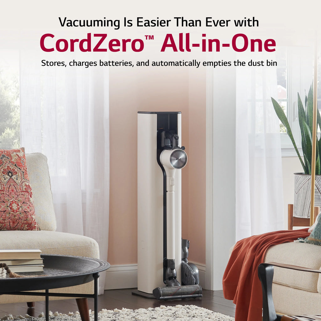 Cordless Stick Vacuum with Auto Empty, Sand Beige P10624