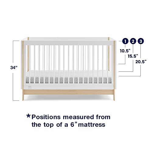 4-in-1 Convertible Crib, Bianca White/Natural A58351