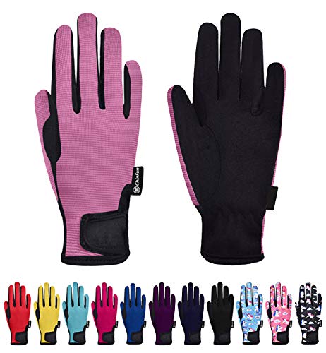 ChinFun Kids Horse Riding Gloves Boys & Girls Equestrian Horseback Gloves Children Youth Outdoor Mitts Perfect for Biking Cycling Gardening