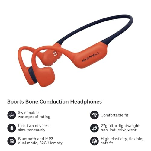Open-Ear Bone Conduction Sports Headphones, IP68 Waterproof, 32G Memory X422