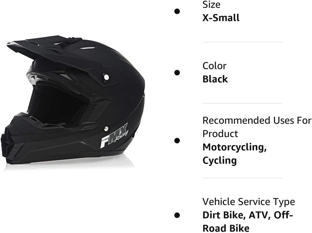 Adult Motocross Dirt Bike Off-Road Helmet Matte Black X-Small M666011