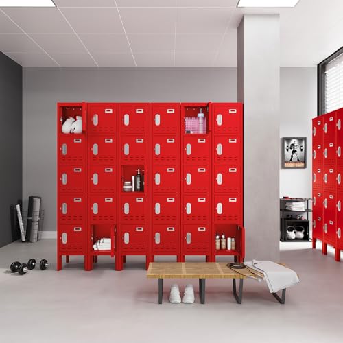 5-Door Steel Storage Locker with Hooks and Card Slots M92401