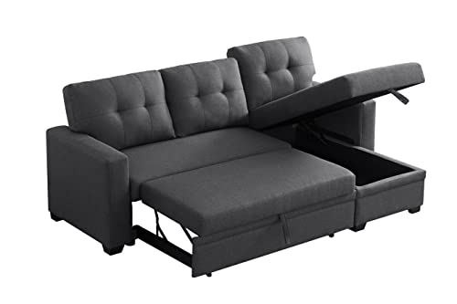 4-in-1 Convertible L Shaped Couch with Pull Out Bed and Storage Z983