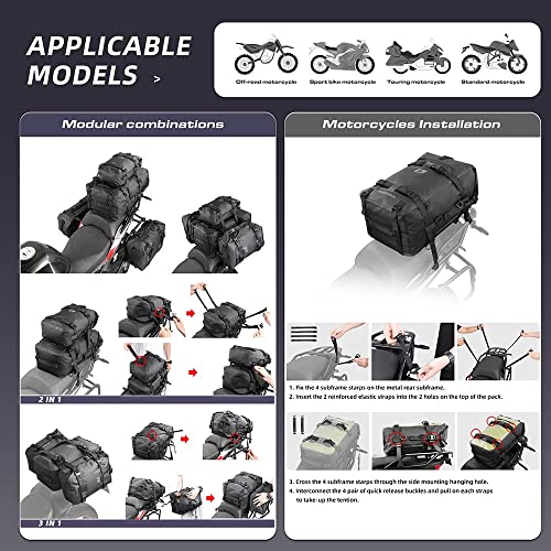 Motorcycle Tail Bag Waterproof Saddle Pannier Rear Rack Trunk J4607