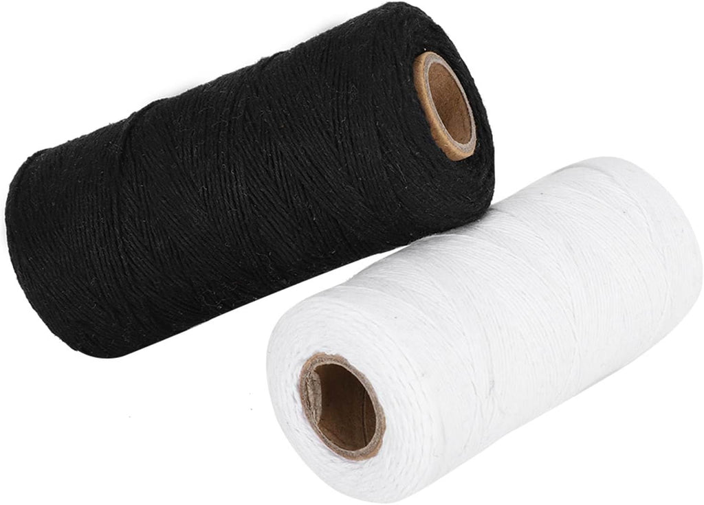 2Pcs Loom Warp Thread, 250M 1mm Cotton Weaving Yarn for Rug Tapestry Blanket T1281