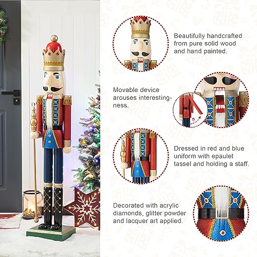 Wooden Nutcracker Decoration 42 Inch Christmas Indoor Outdoor C418758