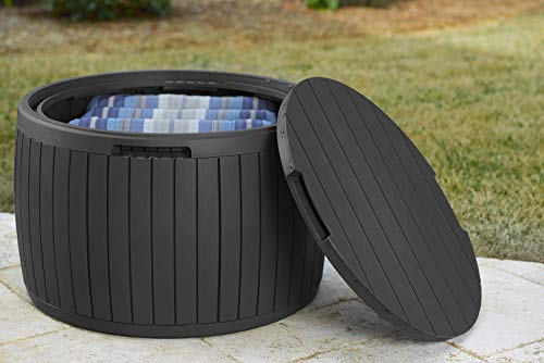 Outdoor Storage Deck Box, 37 Gallon Waterproof Patio Table Bin W1205