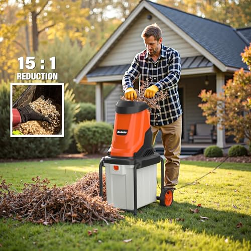 Electric Wood Chipper Shredder Mulcher with 50L Collecting Bin W3659