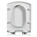 Soft Close Toilet Seat, Toilet seat, Square with Easy Quick Release Top Fix Adjustable Hinges, Square Toilet Lid Slow Close, White,03A