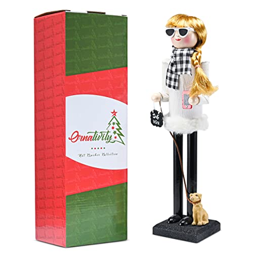 Christmas Dog Mom Nutcracker Wooden Figure 15 Inch I150