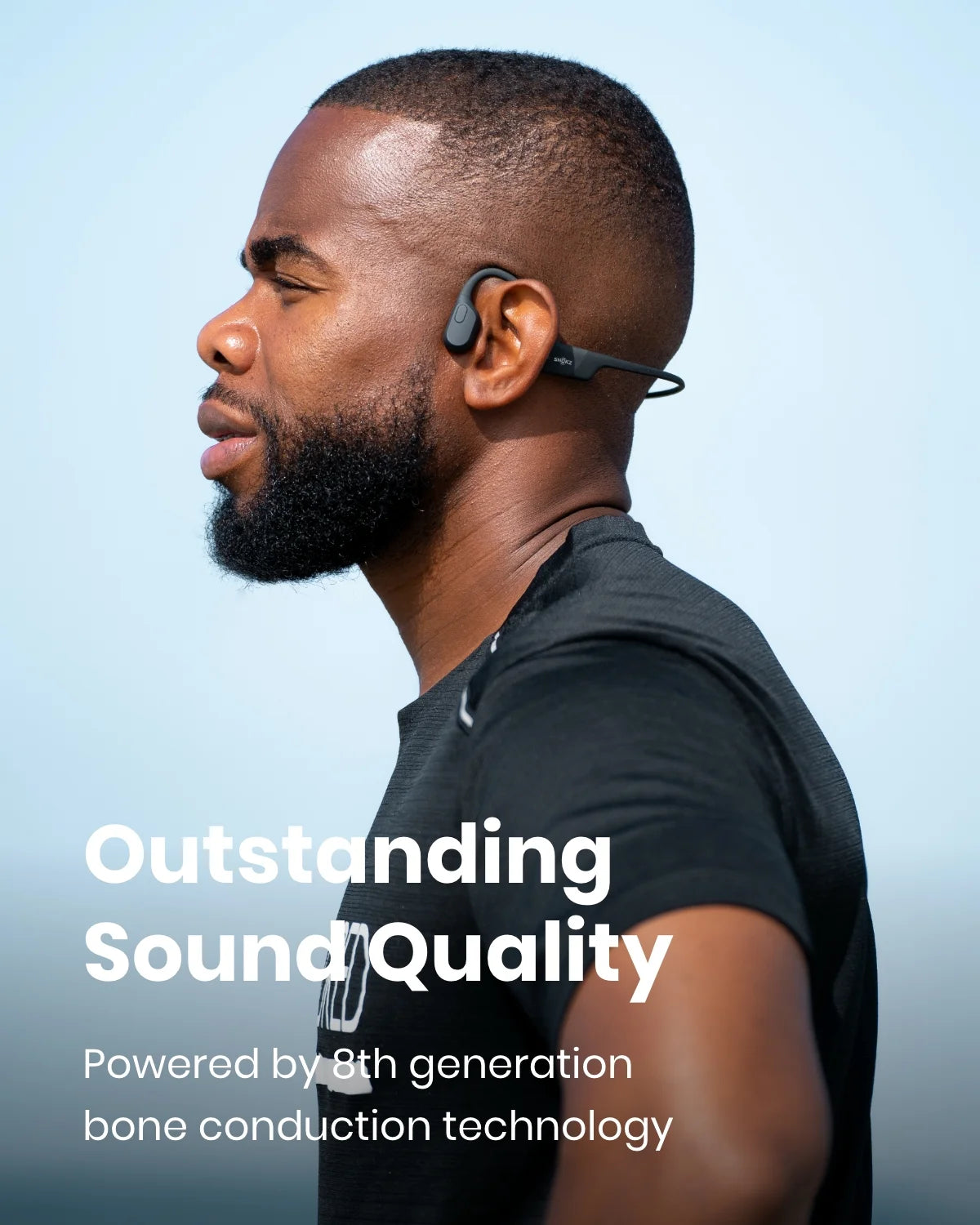 Bone Conduction Waterproof Bluetooth Headphones for Sports with Cooling Wristband, Black S58791