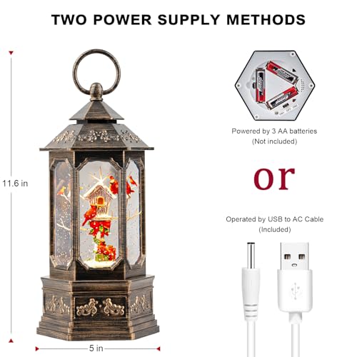 Nutcracker Snow Globe Lantern with Music and Timer Z50315
